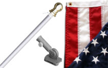 6' Free-Spin Flagpole w/ American Flag / EZ Mount Rings
